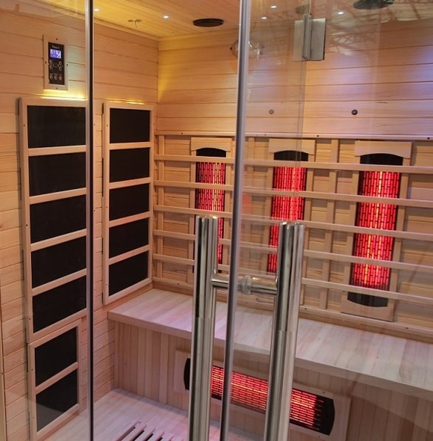 Blisspod | Venetian | Full Spectrum Indoor Premium Canadian Hemlock Ultra Low EMF Sauna | 11 Heaters | Chromotherapy & Reflexology | 3 Person