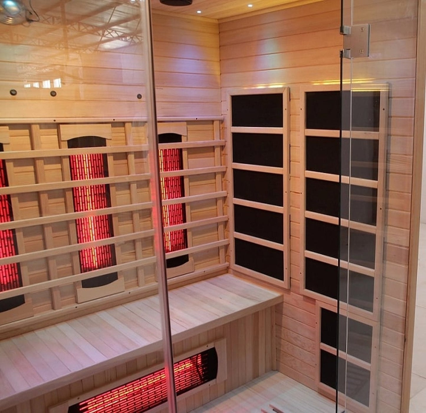 Blisspod | Venetian | Full Spectrum Indoor Premium Canadian Hemlock Ultra Low EMF Sauna | 11 Heaters | Chromotherapy & Reflexology | 3 Person