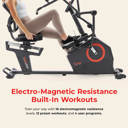 Premium Smart Programmable Electro-Magnetic Resistance Recumbent Elliptical Cross Trainer