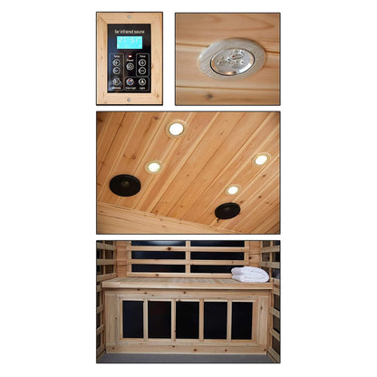 Vexa Luxury 2-Person Outdoor Low EMF Hemlock Infrared Sauna With Bluetooth And Chromotherapy Light (SAK97318)