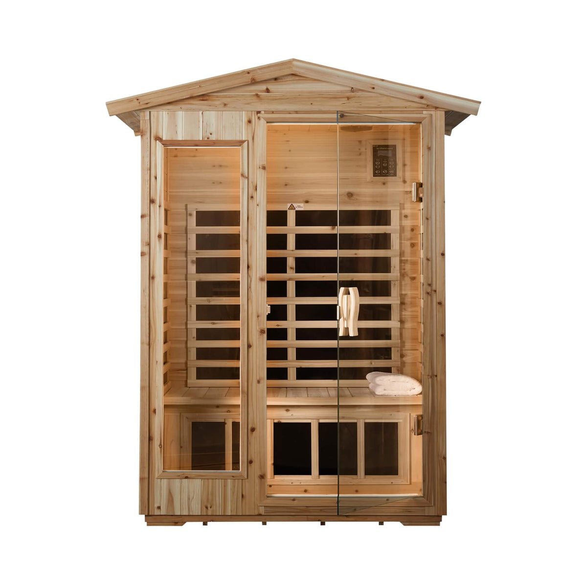 Vexa Luxury 2-Person Outdoor Low EMF Hemlock Infrared Sauna With Bluetooth And Chromotherapy Light (SAK97318)