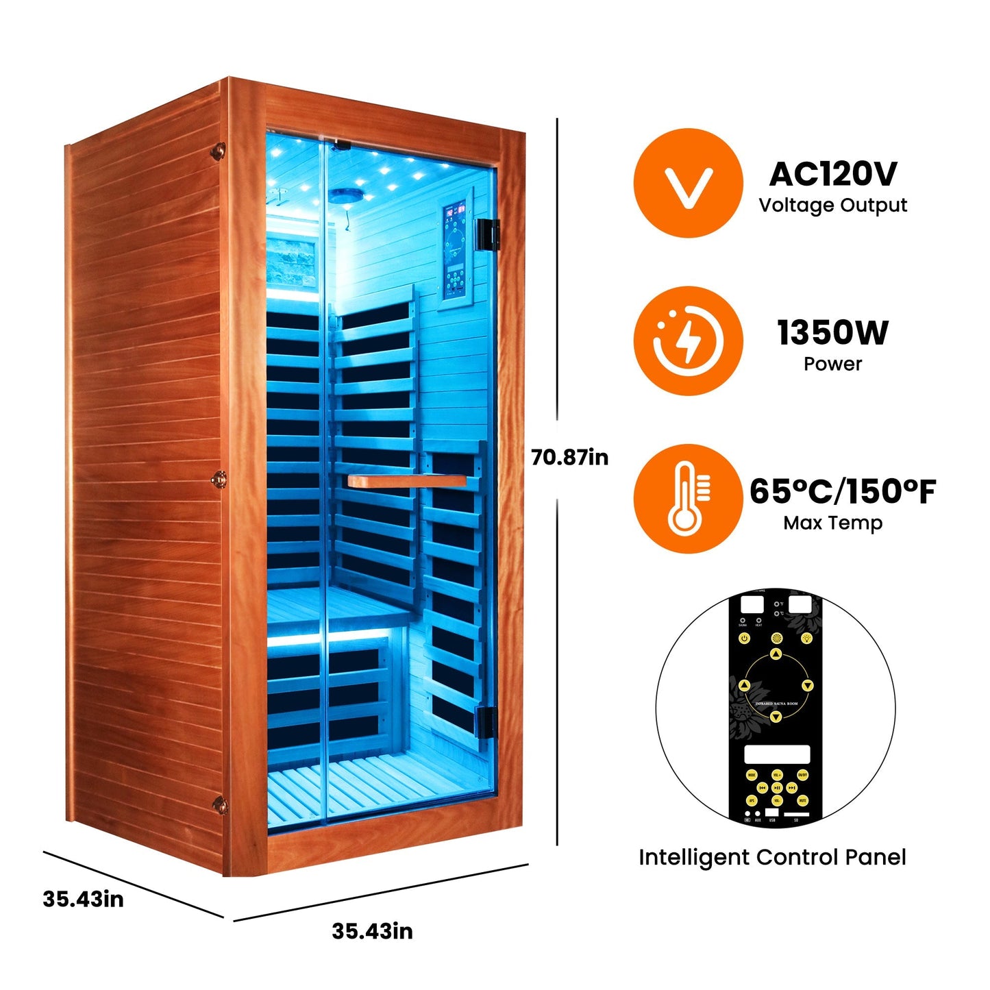 Single-person sauna room