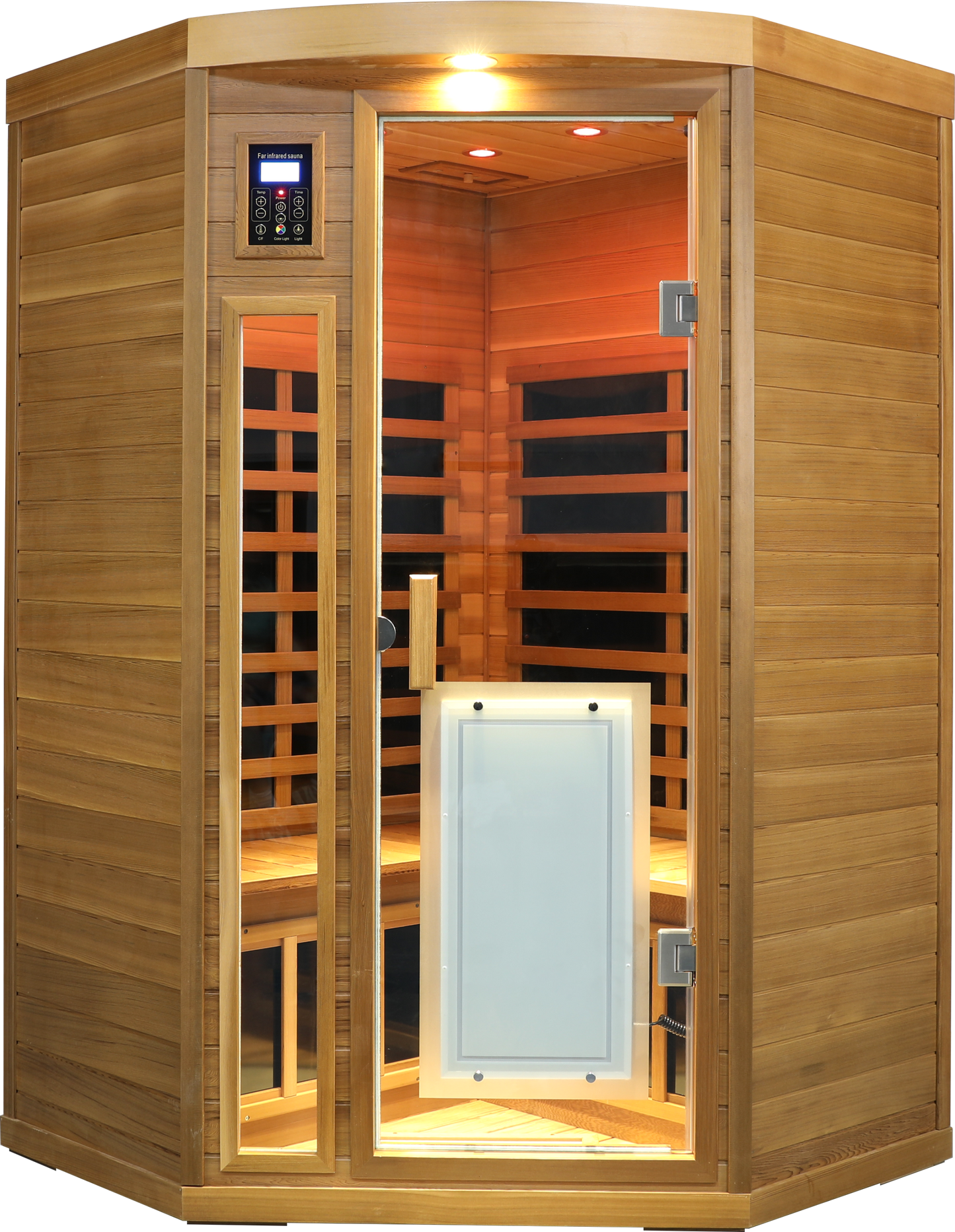 Low EMF Two person Far-infrared Red cedar Deluxe indoor pentagonal sauna room