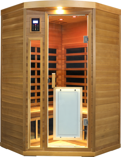 Low EMF Two person Far-infrared Red cedar Deluxe indoor pentagonal sauna room