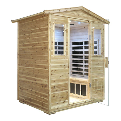 Four person Far-infrared Old fir outdoor sauna room