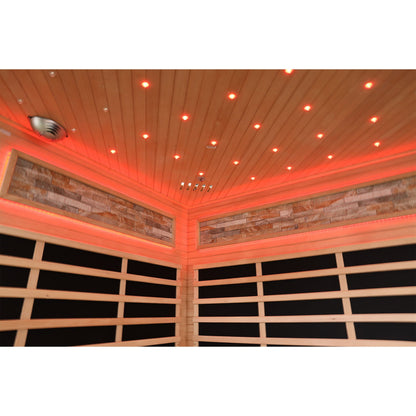 Pentagonal Sauna Room With Carbon Heating Plates - American White Oak