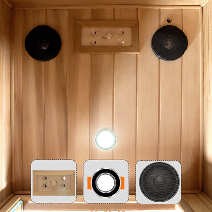 One person Far infrared red cedar standard indoor sauna room (Front & Rear & Left & Right)