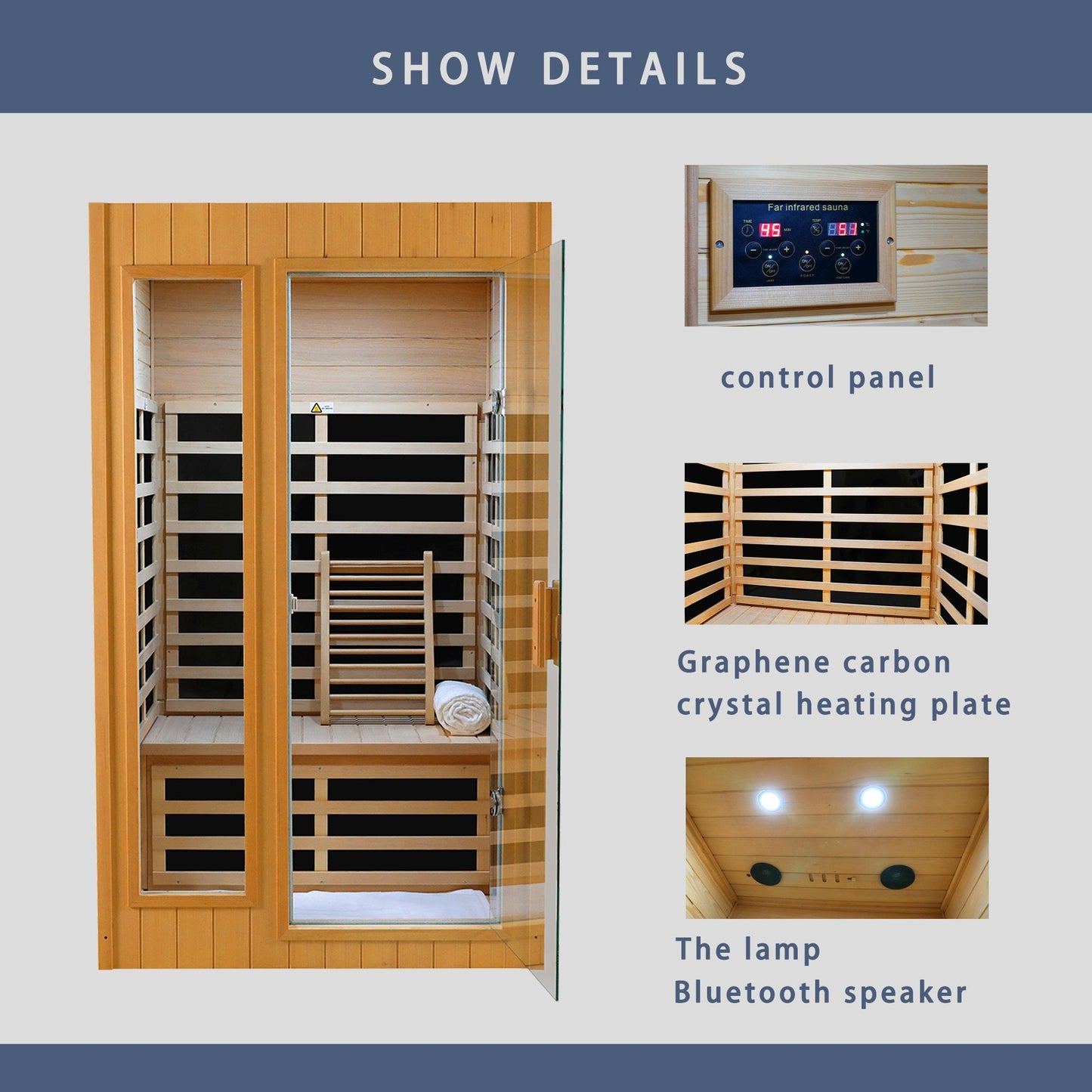 Hemlock Two-person far infrared roof embedded indoor sauna room