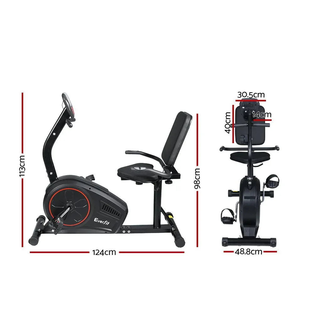 Everfit Magnetic Recumbent Exercise Bike Fitness Trainer Home Gym