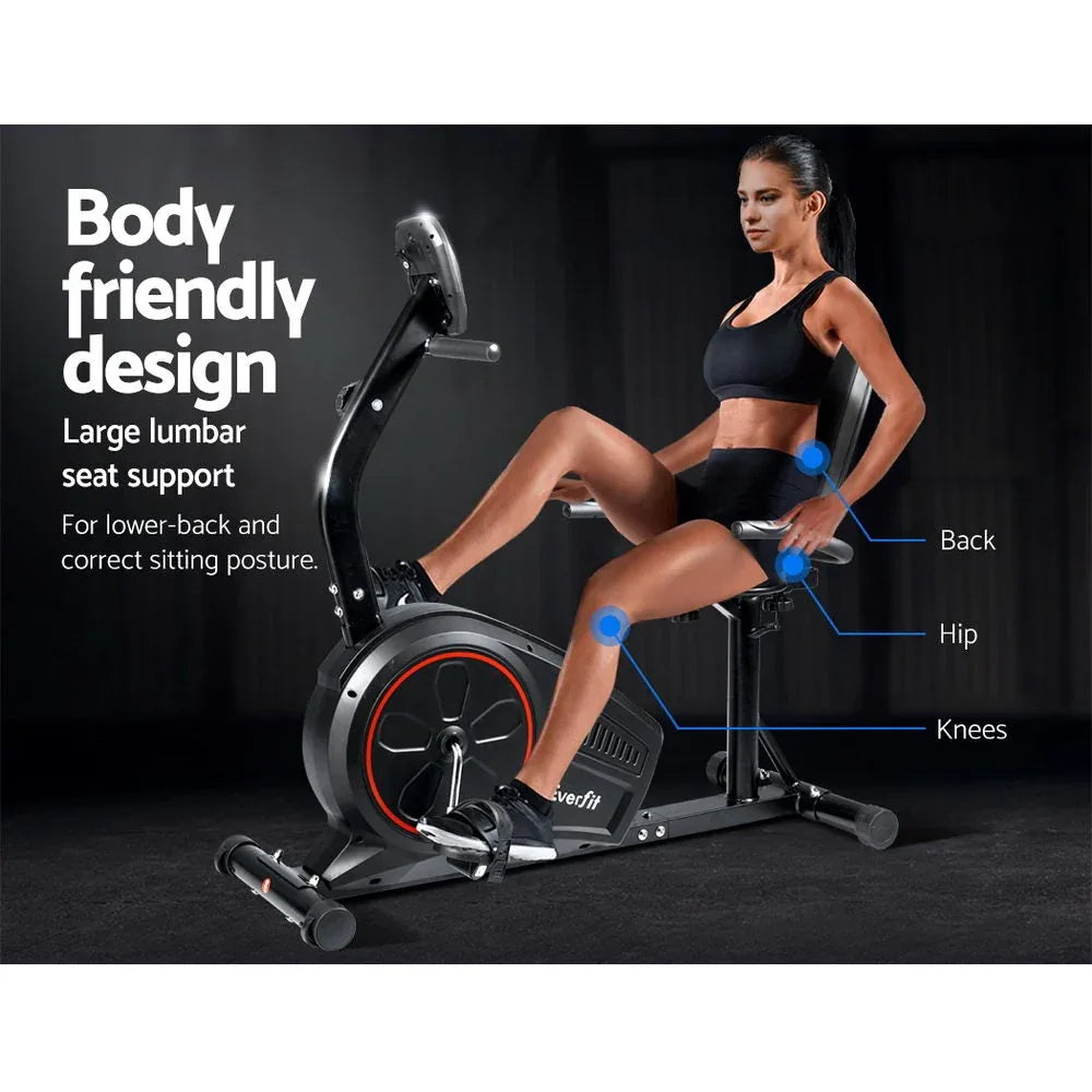 Everfit Magnetic Recumbent Exercise Bike Fitness Trainer Home Gym