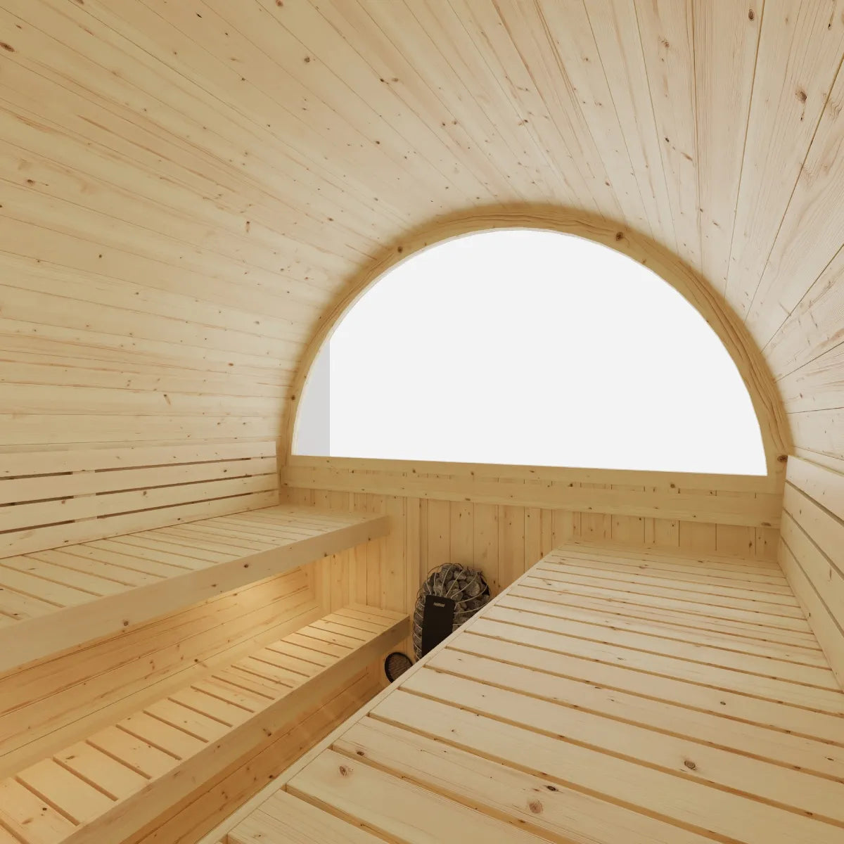 Helsinki Finnish Barrel Sauna with Terrace and WiFi Heater - Finnish Sauna Builders