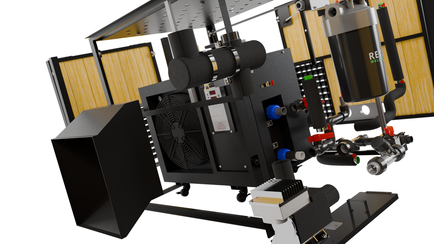 RevX Acrylic X Tub Cold Plunge + LUX High Performance Chiller and Filtration System