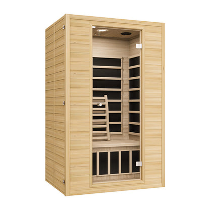 Blisspod, Vienna, Far Infrared Sauna Canadian Hemlock Very Low EMF Sauna, 4 Heaters – 2 Persons