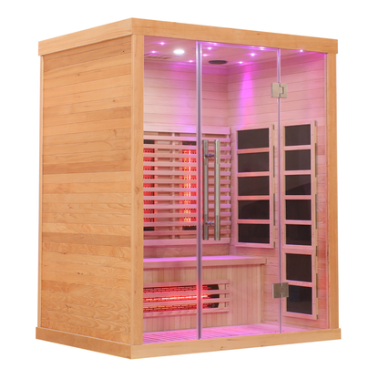 Blisspod | Venetian | Full Spectrum Indoor Premium Canadian Hemlock Ultra Low EMF Sauna | 11 Heaters | Chromotherapy & Reflexology | 3 Person