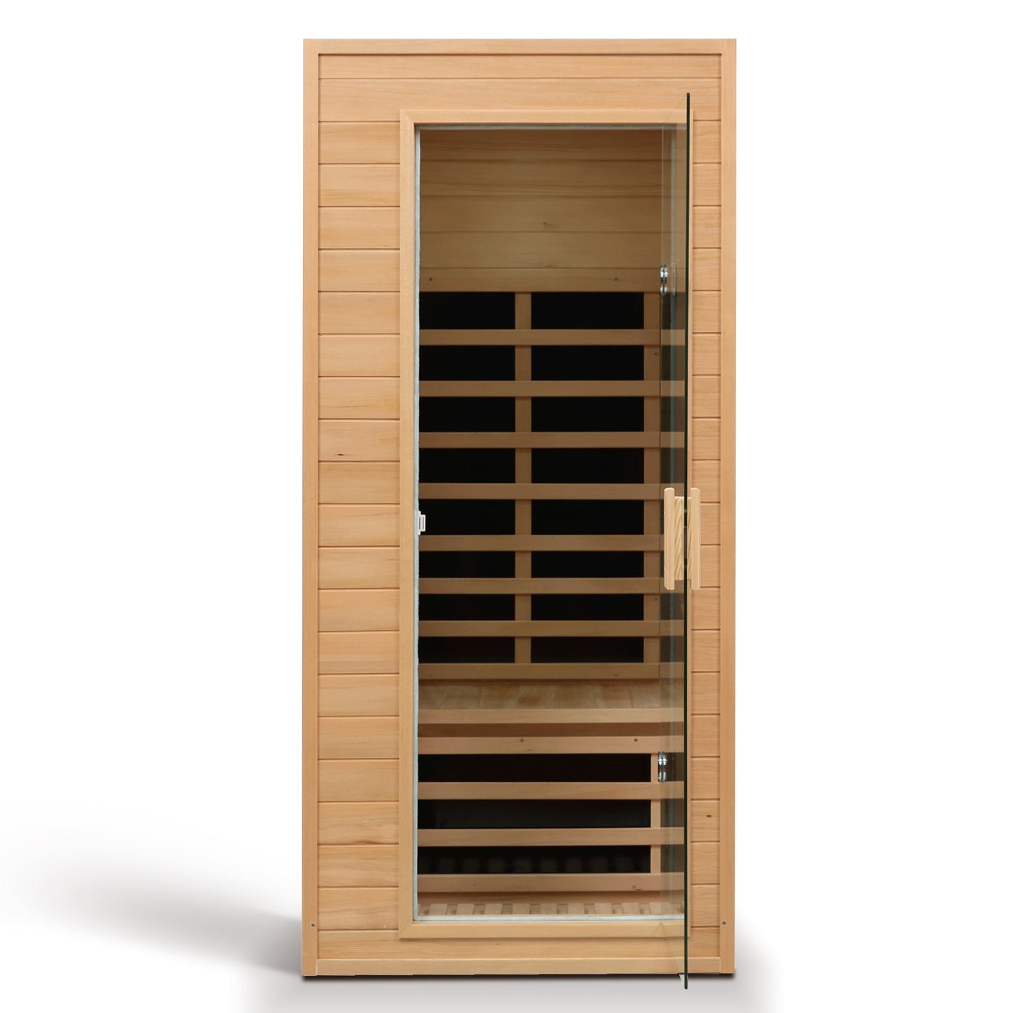 Hemlock One-person Far Infrared Roof Embedded Indoor Sauna Room Natural Hemlock 33.7x33.46x72.83 inches