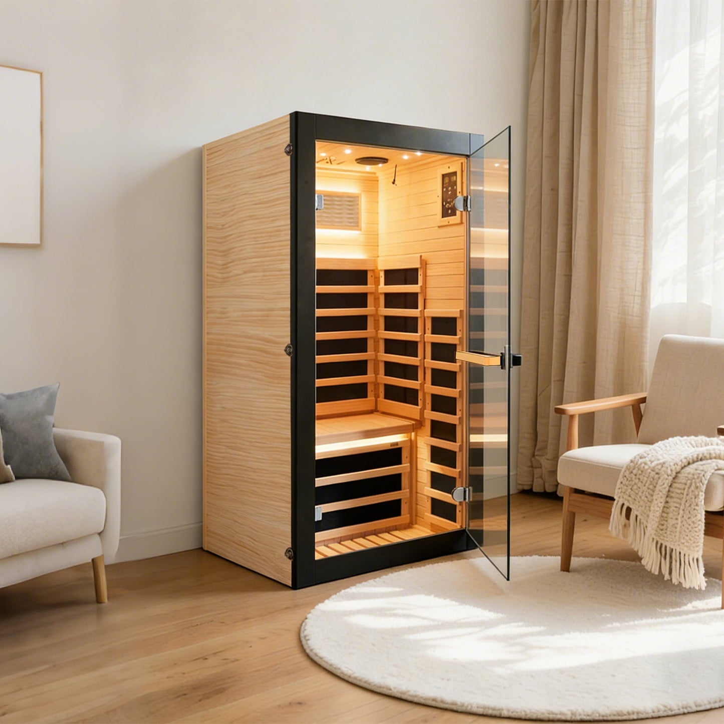 Single-person sauna cabin