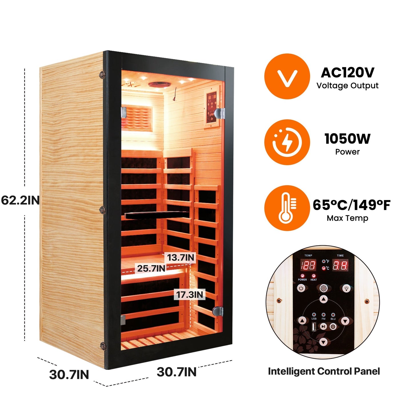Single-person sauna cabin