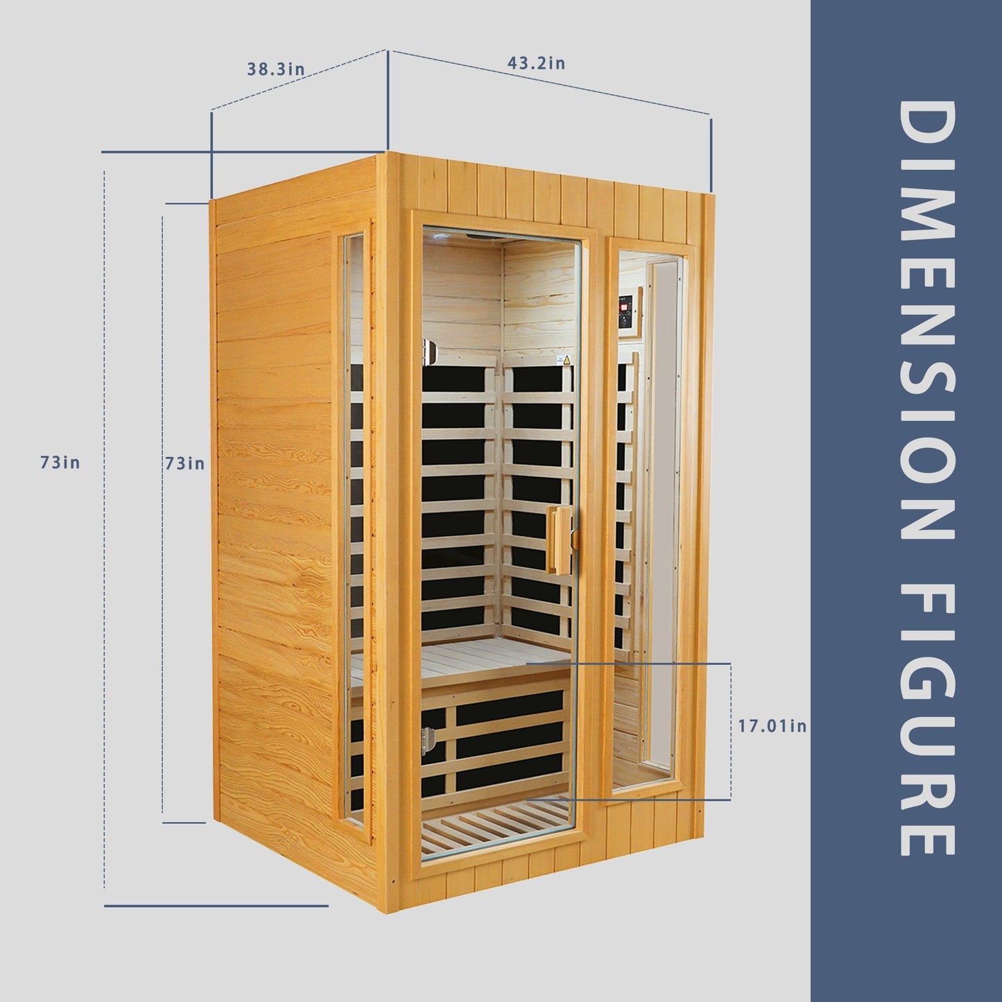 Hemlock Two-person far infrared roof embedded indoor sauna room