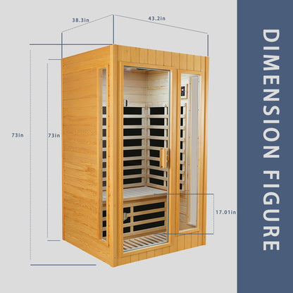 Hemlock Two-person far infrared roof embedded indoor sauna room