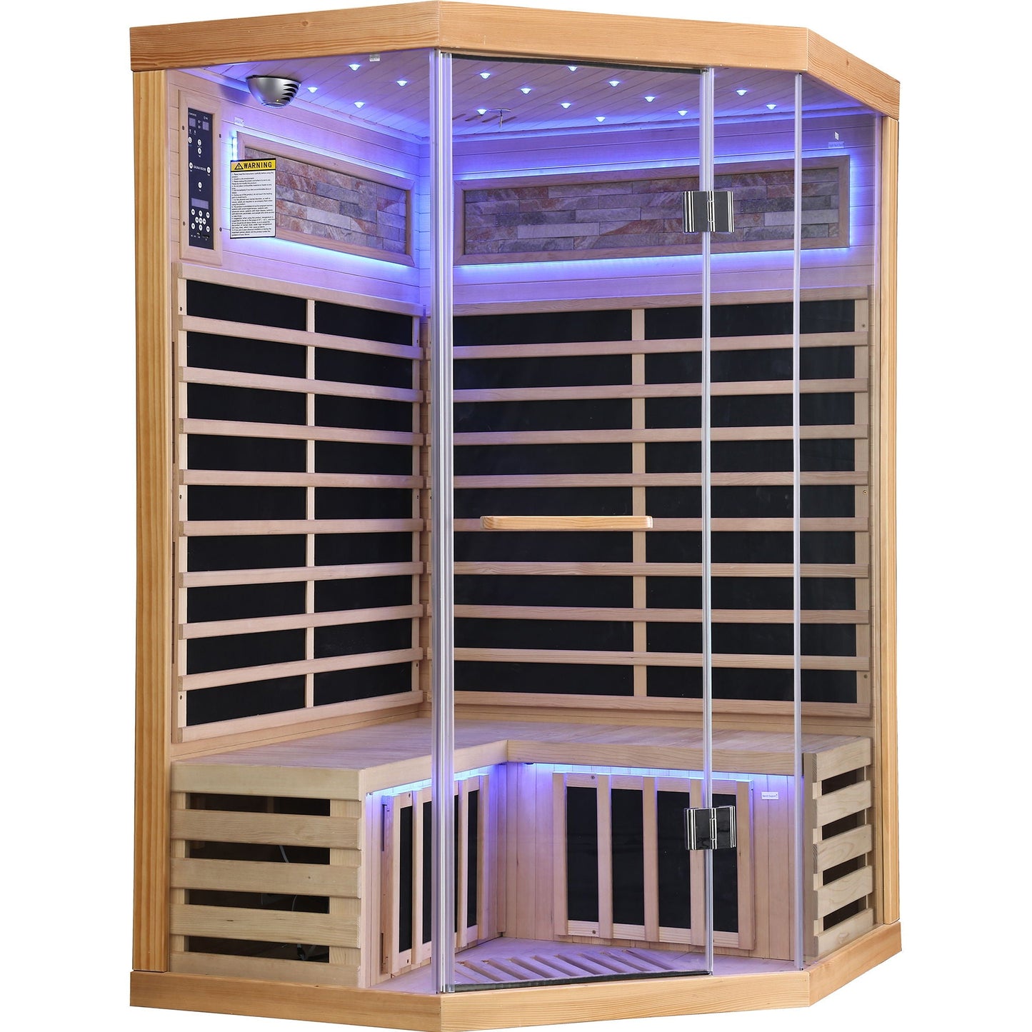 Double Sauna Room With Carbon Heating Plates - White Oak