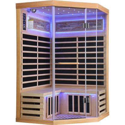Double Sauna Room With Carbon Heating Plates - White Oak