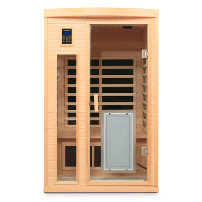 Low EMF Hemlock Wood Far-Infrared Indoor Two-Person Sauna Room