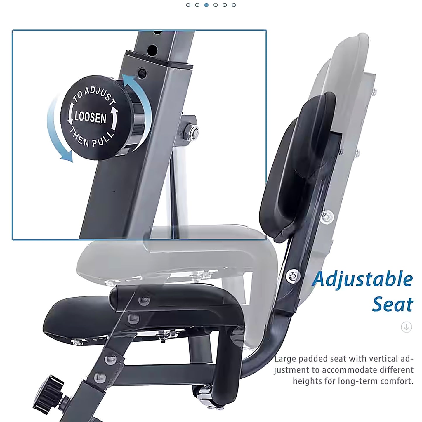 Blue Folding Exercise Bike, Fitness Upright and Recumbent X-Bike with 16-Level Adjustable Resistance