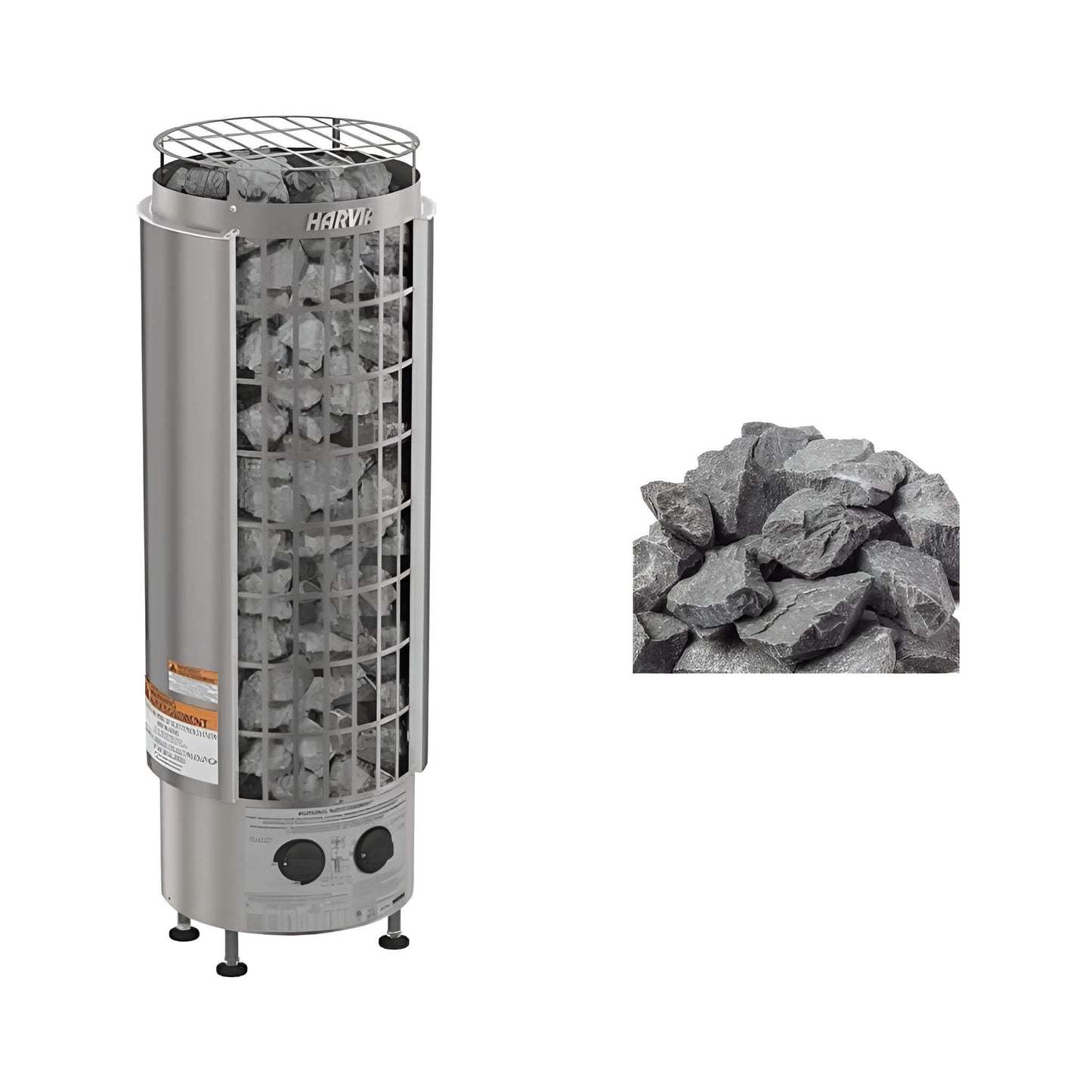 Harvia Cilindro Modern Steel Pillar Style Sauna Heater W/ Sauna Stones [PC60/80/90] (SAK84937)