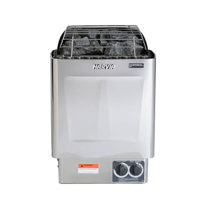 Harvia KIPB Wet Dry Electric Sauna Heater Stove With Built-In Controls & Sauna Stones (SAK47351)