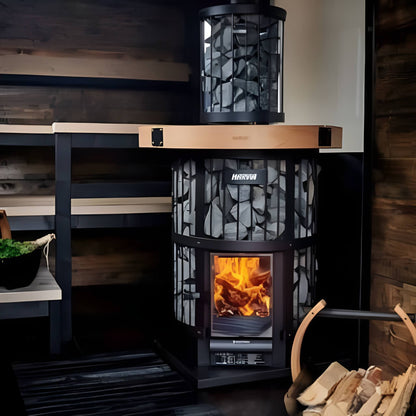 Harvia GreenFlame Legend 240 Wood Sauna Stove With Sauna Stones, 15.9KW [WK200LD] (SAK84935)