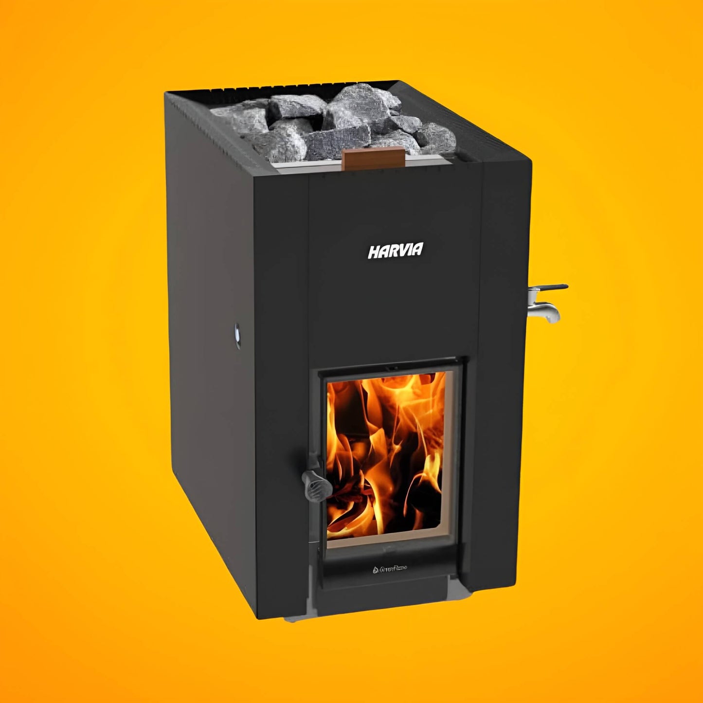 Harvia GreenFlame ES 22 Linear 15.7KW Black Wood Sauna Stove With Sauna Stones [WKLI22GESM] (SAK31692)