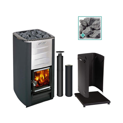 Harvia M3 16.5KW Premium Wood-Burning Sauna Stove Kit [M3 SS PKG] (SAK19523)