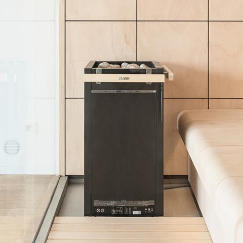 Harvia HL6U1 Virta Series 6kW Stainless Steel Sauna Heater at 240V 1PH Black