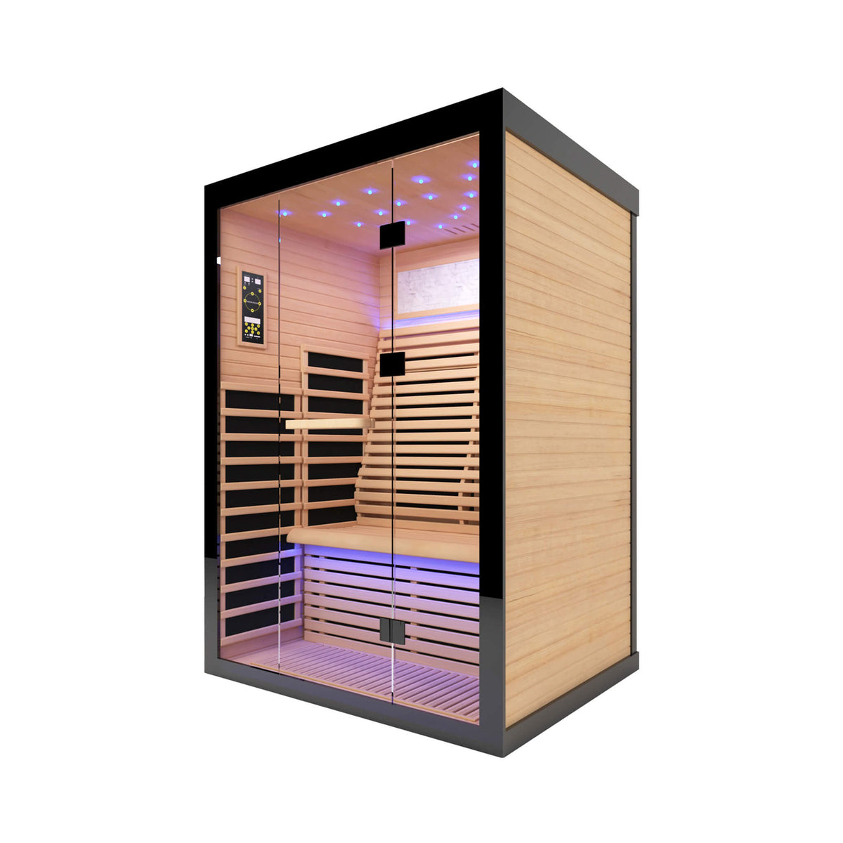 Flux Luxury 2-Person Canadian Hemlock Wood Far Infrared Home Sauna (SAK02184)