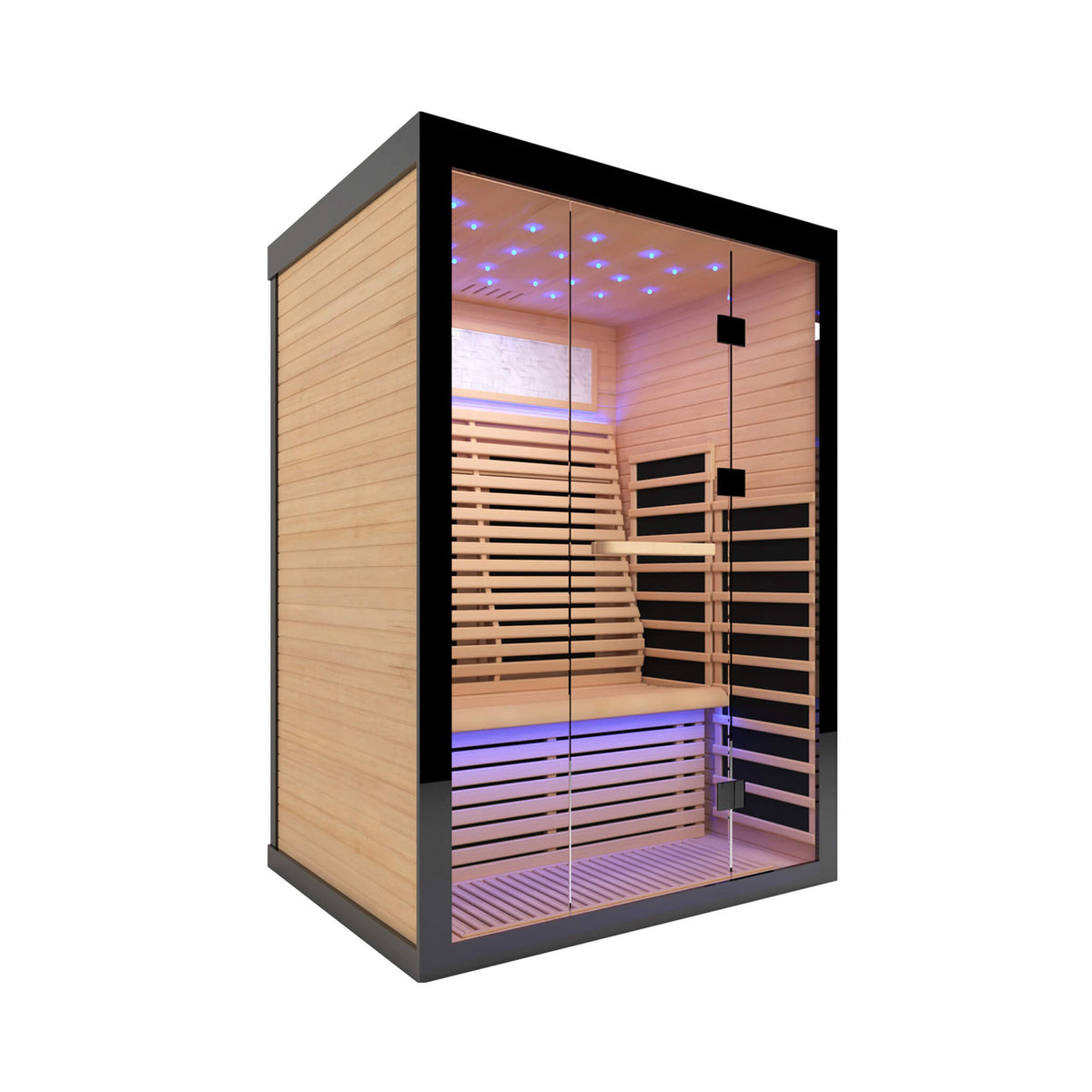 Flux Luxury 2-Person Canadian Hemlock Wood Far Infrared Home Sauna (SAK02184)