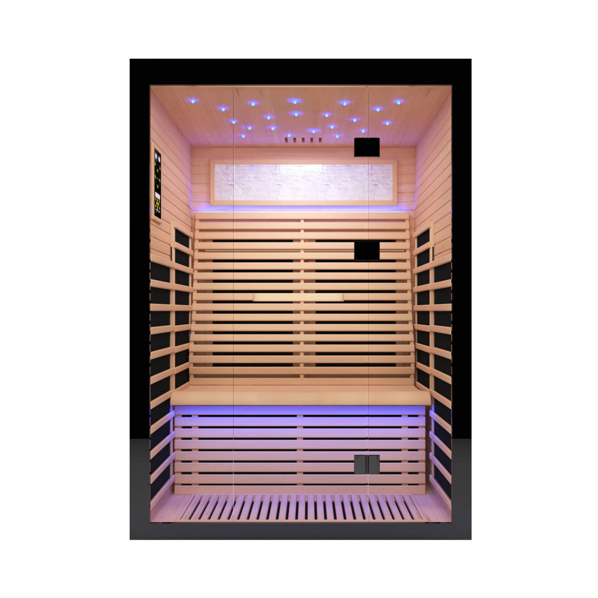 Flux Luxury 2-Person Canadian Hemlock Wood Far Infrared Home Sauna (SAK02184)