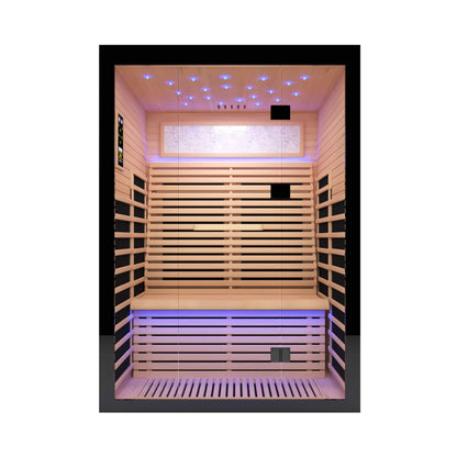 Flux Luxury 2-Person Canadian Hemlock Wood Far Infrared Home Sauna (SAK02184)