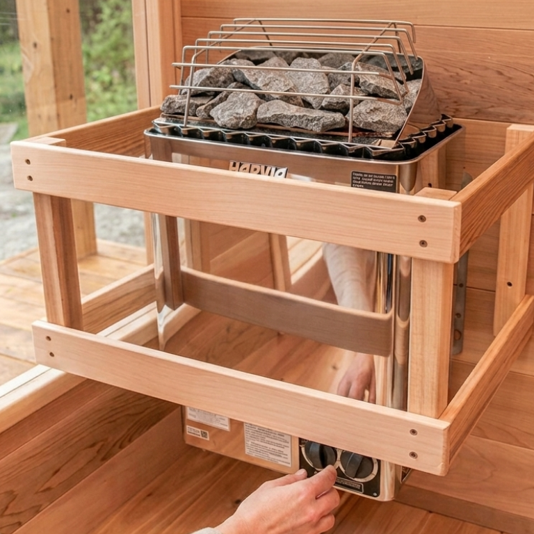 Harvia KIP80B JH80B2401I KIP Series 8kW Stainless Steel Sauna Heater at 240V 1PH with Built-In Time and Temperature Controls Stainless Steel