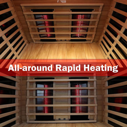 Alveron 2-Person Outdoor Mahogany Low EMF Far Infrared Sauna With Bluetooth Audio And LED Lights (SAK83719)