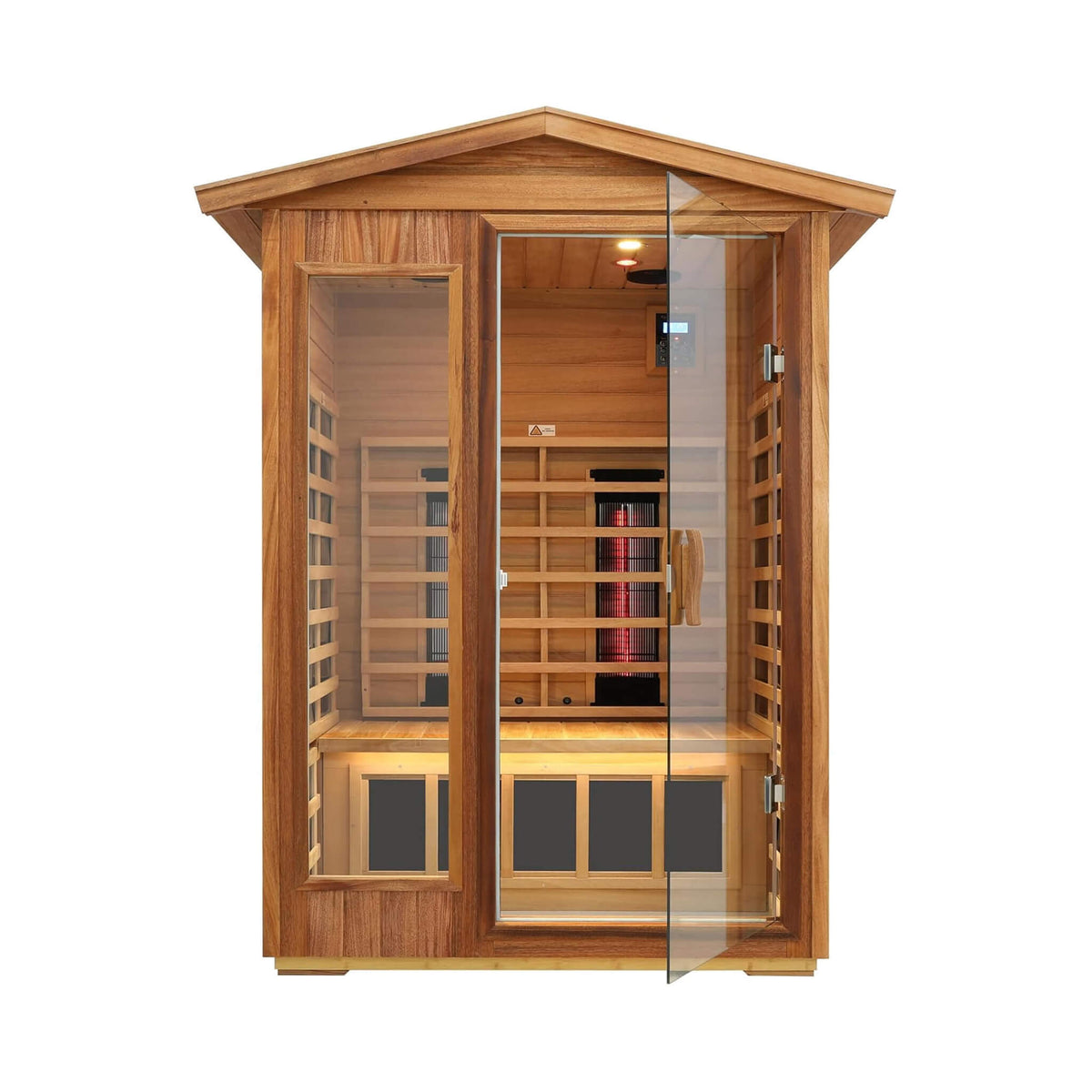 Alveron 2-Person Outdoor Mahogany Low EMF Far Infrared Sauna With Bluetooth Audio And LED Lights (SAK83719)