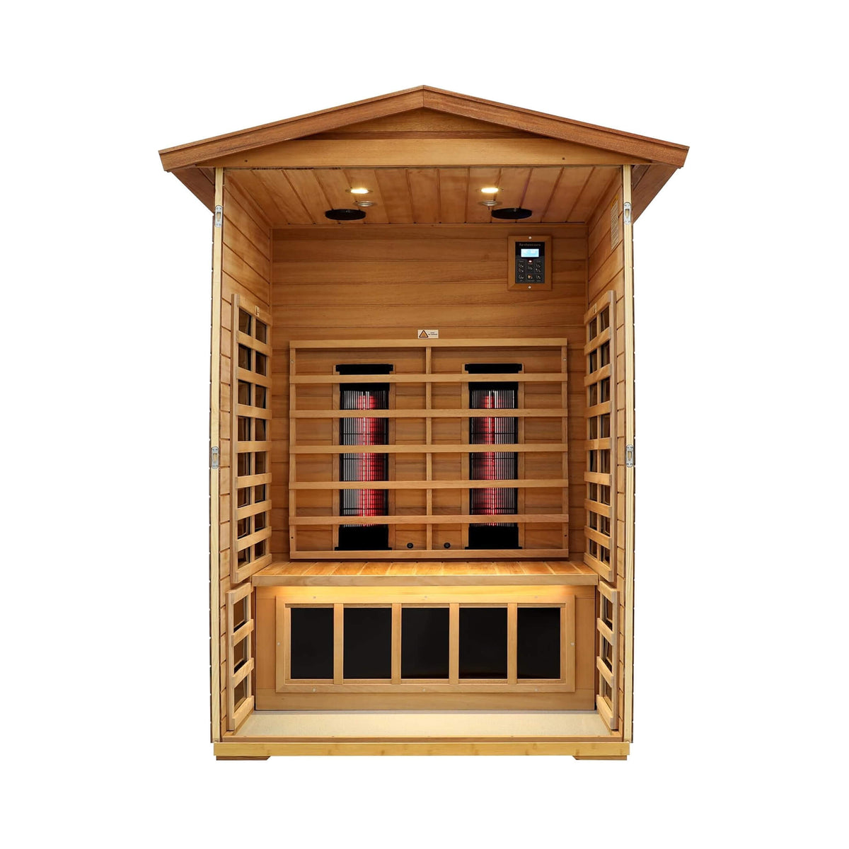 Alveron 2-Person Outdoor Mahogany Low EMF Far Infrared Sauna With Bluetooth Audio And LED Lights (SAK83719)