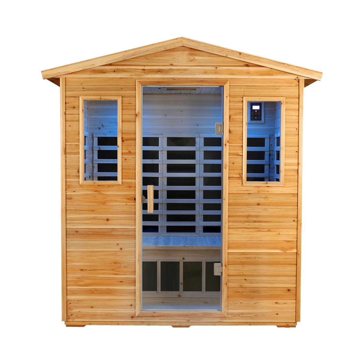 Kora Deluxe 3-Person Outdoor Full Spectrum Low EMF Infrared Home Sauna With Bluetooth Speakers And LED Reading Light (SAK14098)