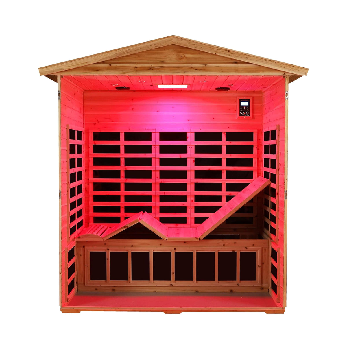 Kora Deluxe 3-Person Outdoor Full Spectrum Low EMF Infrared Home Sauna With Bluetooth Speakers And LED Reading Light (SAK14098)