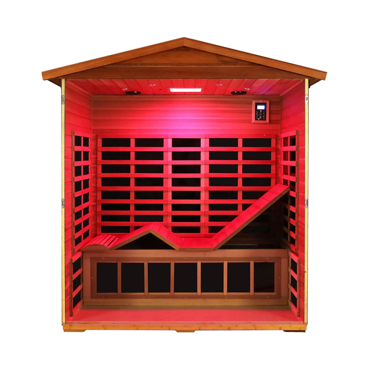 Vanta Luxury 3-Person Outdoor Mahogany Full Spectrum Ultra-Low EMF FAR Infrared Sauna With Chromotherapy And Bluetooth Speakers (SAK83460)