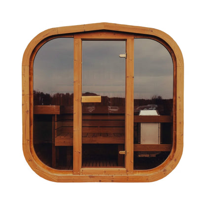 Premium 3-Person Outdoor Scandinavian ThermoWood® Cube Sauna Kit With LED Lighting [MW12] (SAK47582)