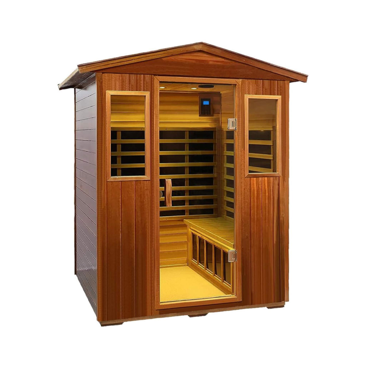 Valois Premium 4-Person 2050W Luxury Low EMF Outdoor FAR Infrared Home Sauna With Bluetooth Audio (SAK15372)