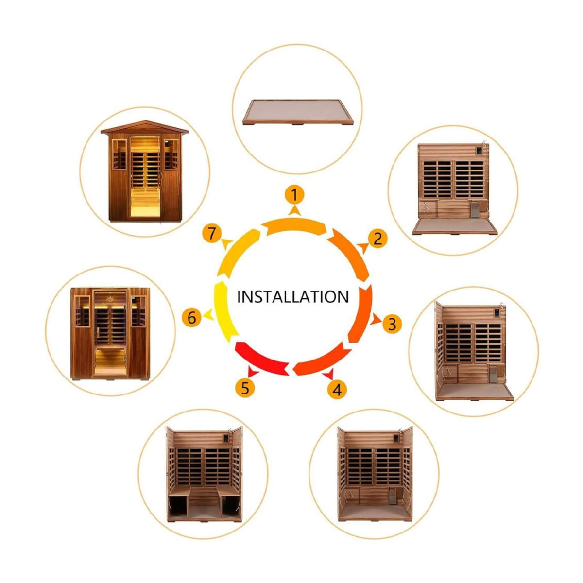 Valois Premium 4-Person 2050W Luxury Low EMF Outdoor FAR Infrared Home Sauna With Bluetooth Audio (SAK15372)