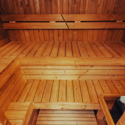 Premium 4-Person Outdoor Scandinavian ThermoWood® Cube Sauna Kit With LED Lighting [MW16] (SAK25470)
