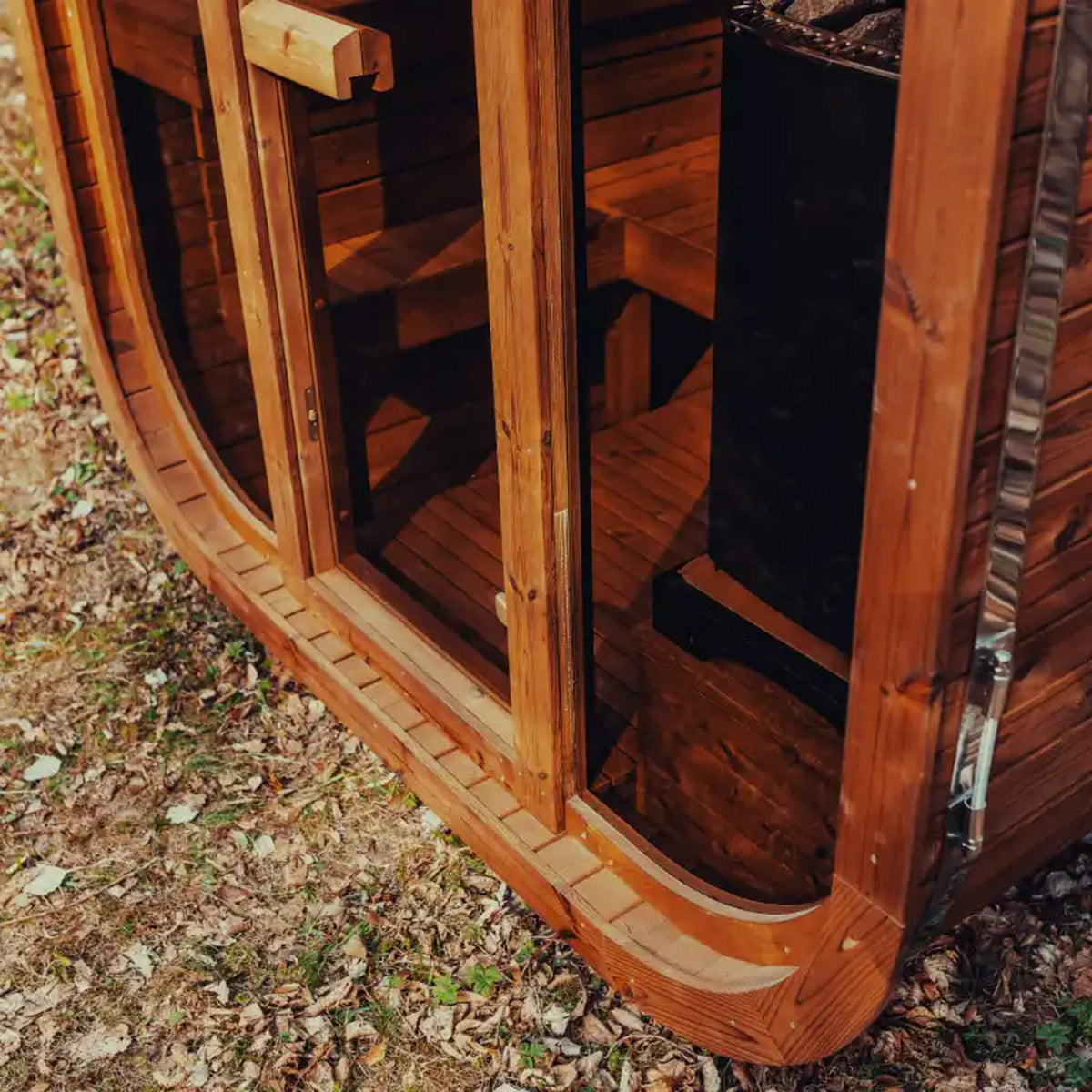 Premium 6-Person Outdoor Scandinavian ThermoWood® Cube Sauna Kit With LED Lighting [MW20] (SAK89146)