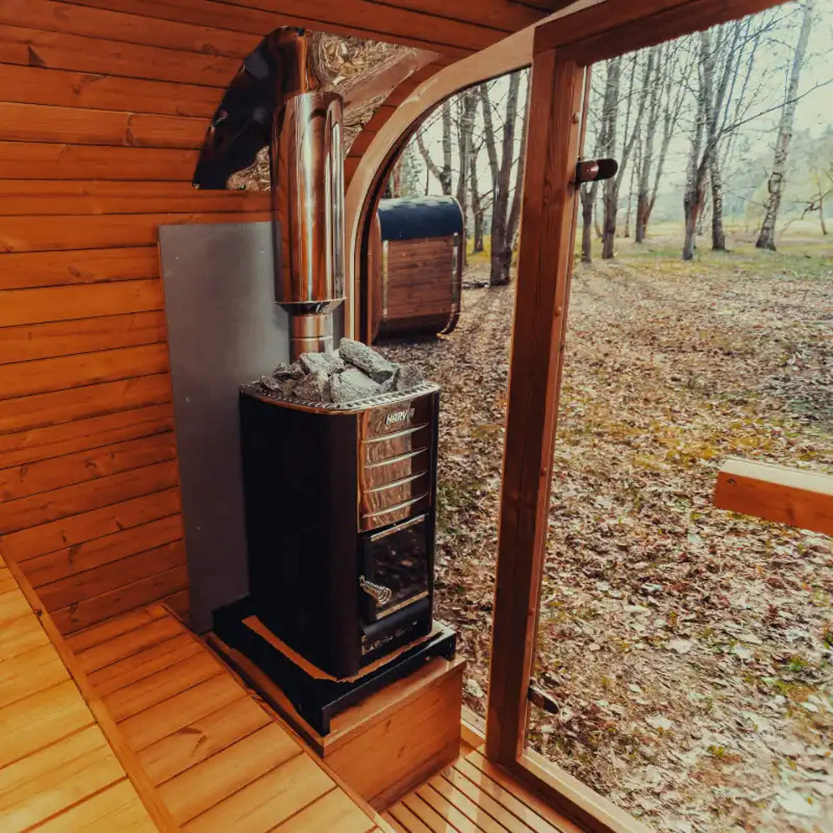 Premium 6-Person Outdoor Scandinavian ThermoWood® Cube Sauna Kit With LED Lighting [MW20] (SAK89146)